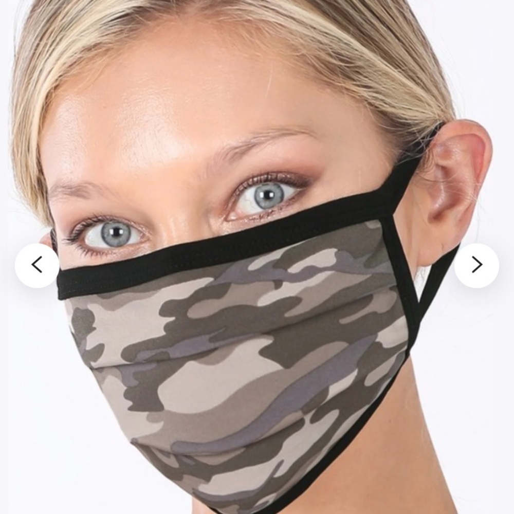 Green camouflage face mask